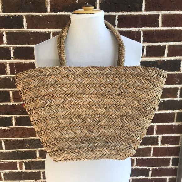 Moroccan shoulder natural beach bag tote NWT - Picture 3 of 11